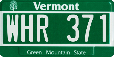 VT license plate WHR371