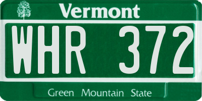VT license plate WHR372