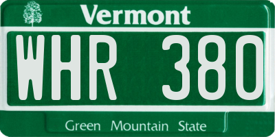 VT license plate WHR380