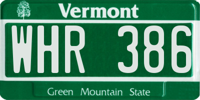 VT license plate WHR386