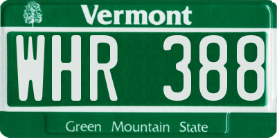 VT license plate WHR388