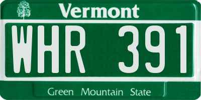 VT license plate WHR391