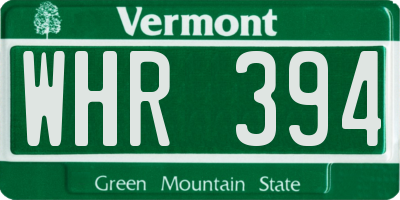 VT license plate WHR394