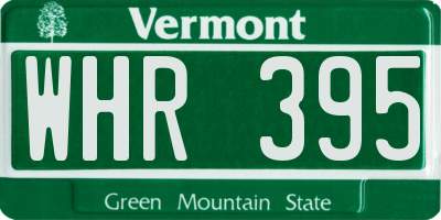 VT license plate WHR395