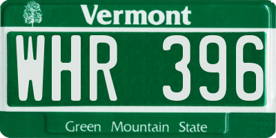 VT license plate WHR396