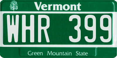 VT license plate WHR399