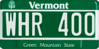 VT license plate WHR400