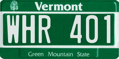 VT license plate WHR401
