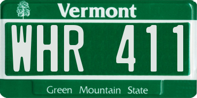 VT license plate WHR411