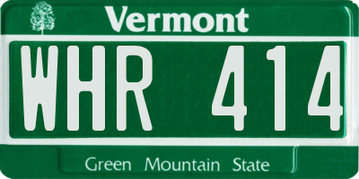 VT license plate WHR414