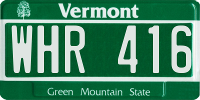 VT license plate WHR416
