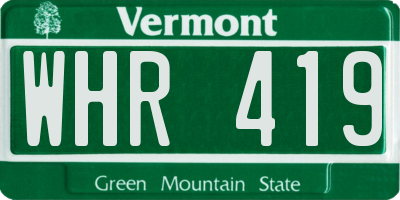 VT license plate WHR419