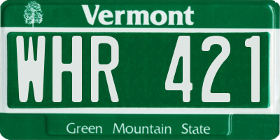 VT license plate WHR421
