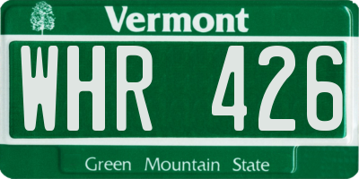 VT license plate WHR426