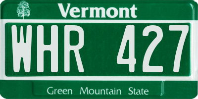 VT license plate WHR427