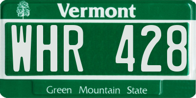 VT license plate WHR428