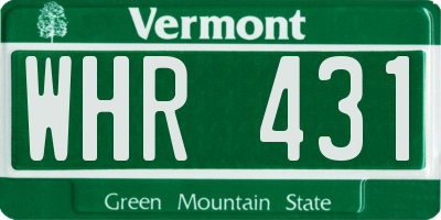 VT license plate WHR431