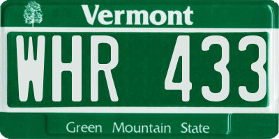 VT license plate WHR433