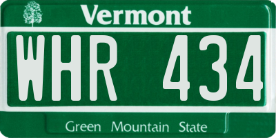 VT license plate WHR434