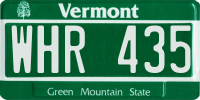 VT license plate WHR435