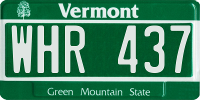 VT license plate WHR437