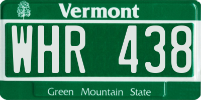 VT license plate WHR438