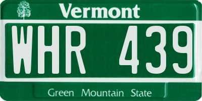 VT license plate WHR439