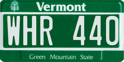 VT license plate WHR440