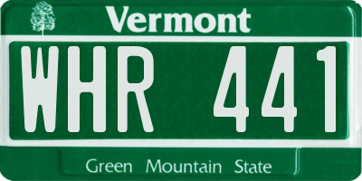 VT license plate WHR441