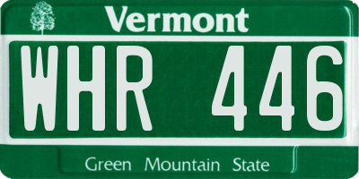 VT license plate WHR446