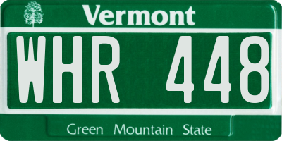 VT license plate WHR448