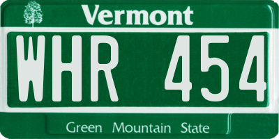 VT license plate WHR454