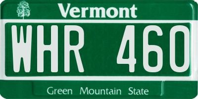 VT license plate WHR460