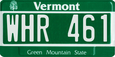 VT license plate WHR461