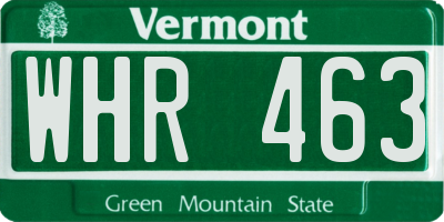 VT license plate WHR463