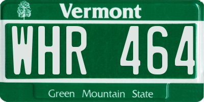 VT license plate WHR464