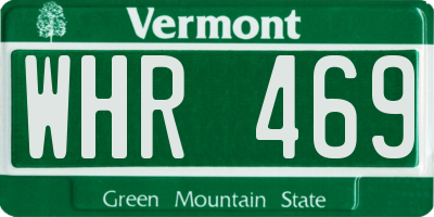 VT license plate WHR469