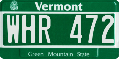 VT license plate WHR472