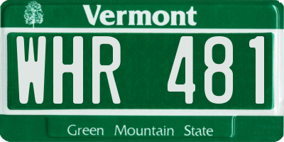 VT license plate WHR481