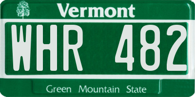 VT license plate WHR482