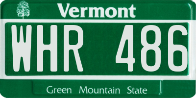 VT license plate WHR486