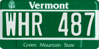 VT license plate WHR487