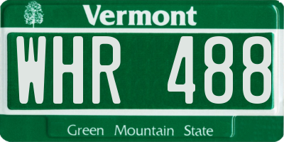 VT license plate WHR488