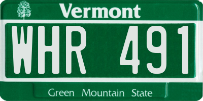 VT license plate WHR491