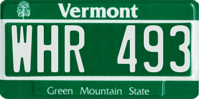 VT license plate WHR493