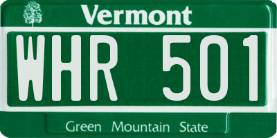 VT license plate WHR501