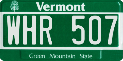 VT license plate WHR507