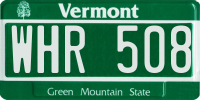 VT license plate WHR508