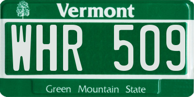 VT license plate WHR509