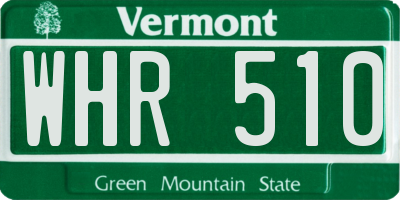 VT license plate WHR510